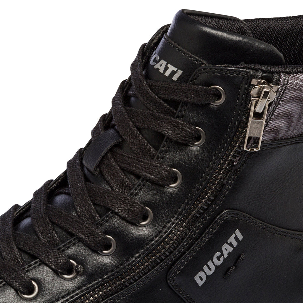 Sneakers alte nere da uomo con zip laterale Ducati