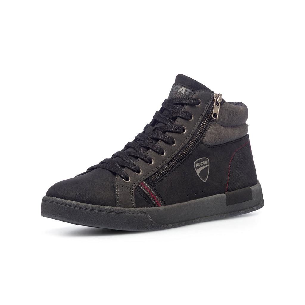 Sneakers alte nere da uomo con zip laterale Ducati