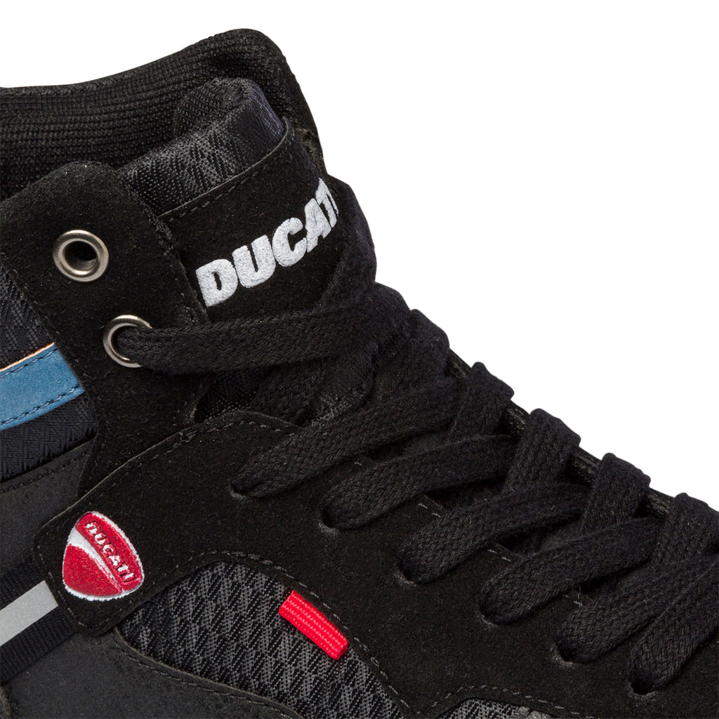 Sneakers alte nere da uomo con logo laterale Ducati