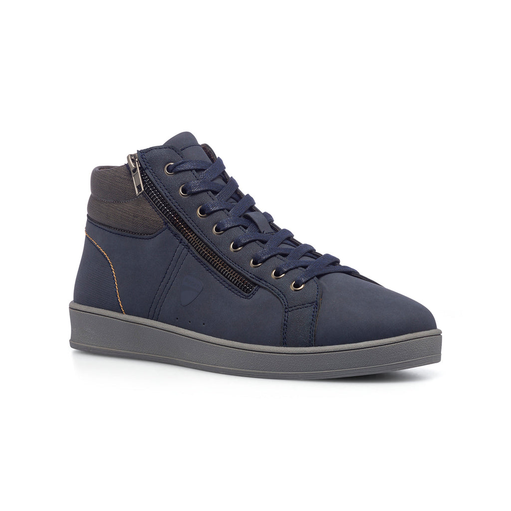 Sneakers alte blu navy da uomo con zip laterale Ducati