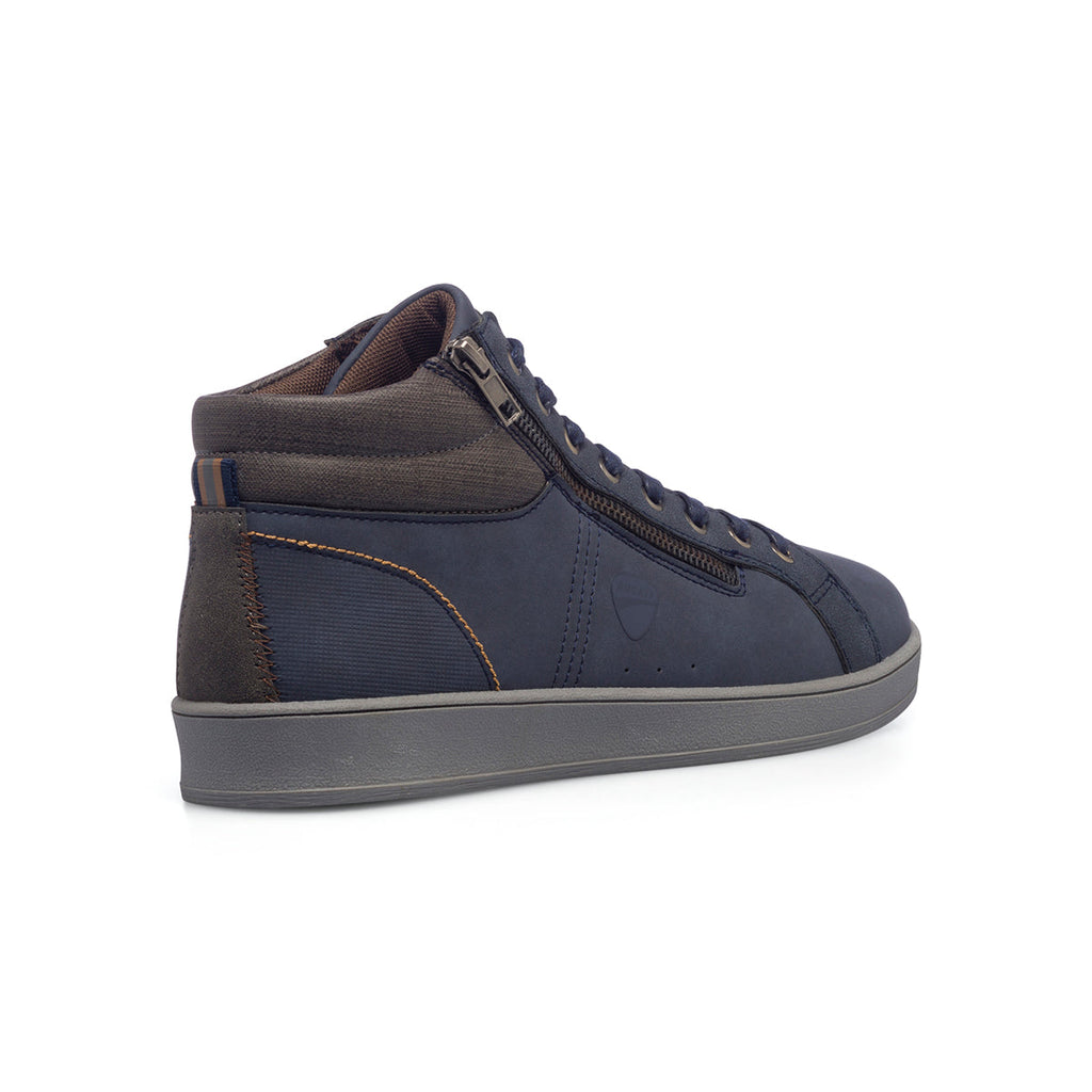 Sneakers alte blu navy da uomo con zip laterale Ducati