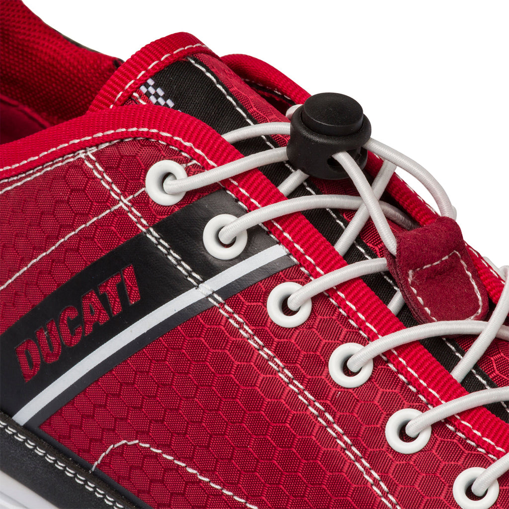 Sneakers rosse in tessuto da uomo con logo laterale Ducati