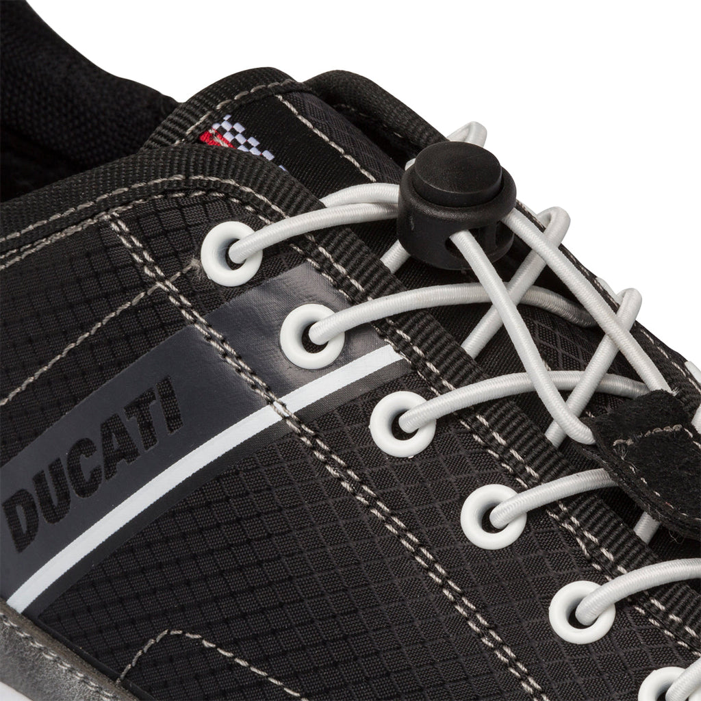 Sneakers nere in tessuto da uomo con logo laterale Ducati