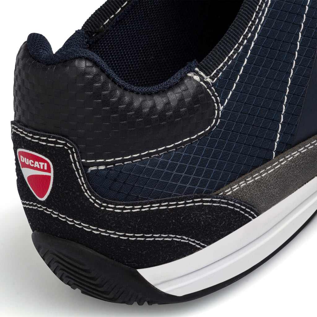 Sneakers blu in tessuto da uomo con logo laterale Ducati