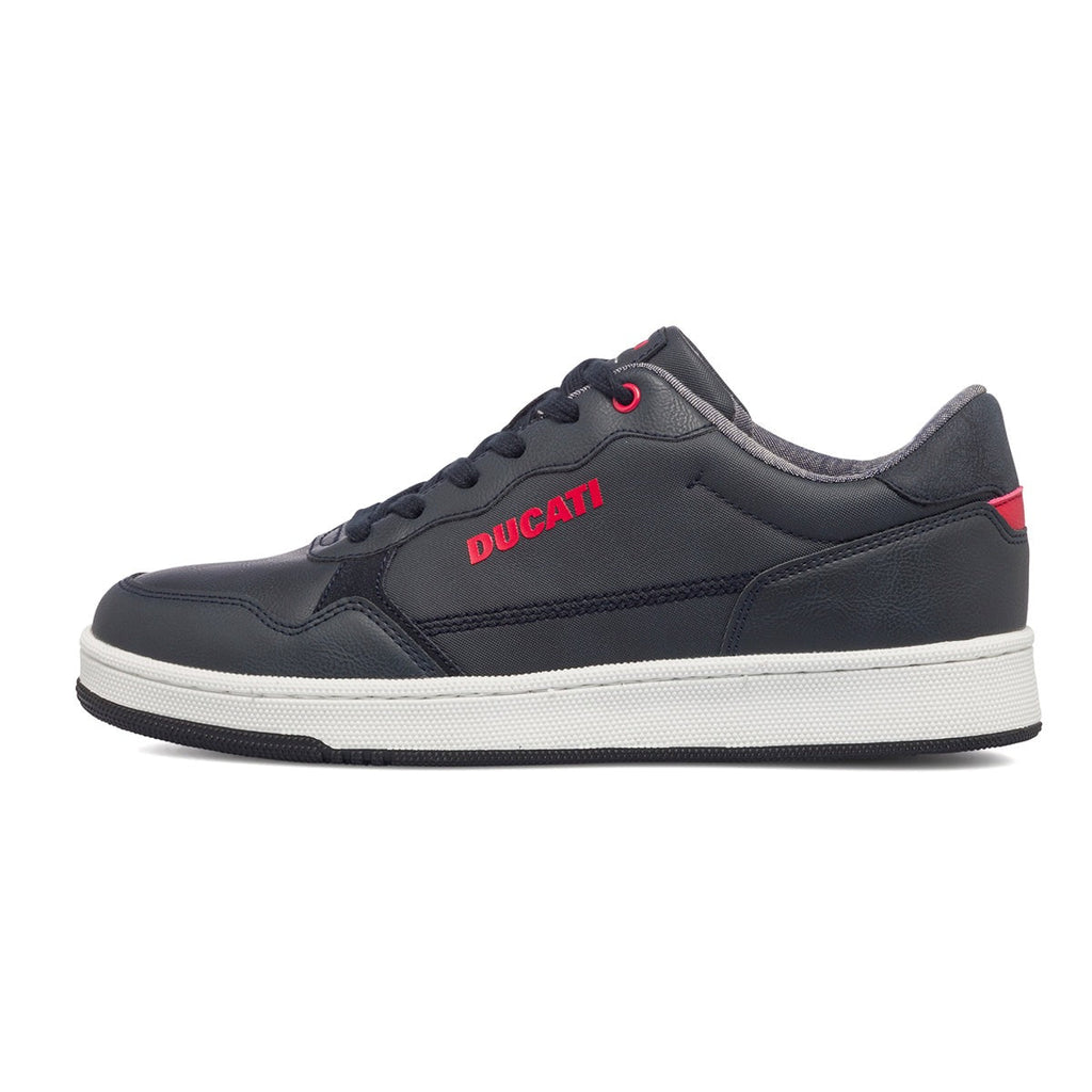 Sneakers blu navy da uomo con logo laterale Ducati