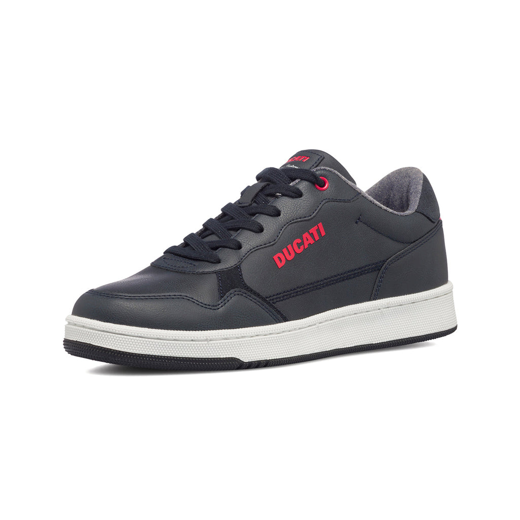 Sneakers blu navy da uomo con logo laterale Ducati