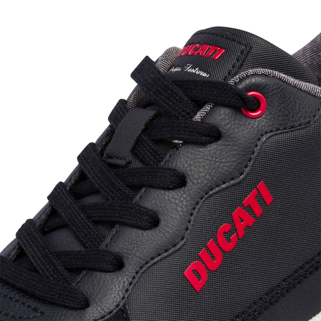 Sneakers blu navy da uomo con logo laterale Ducati