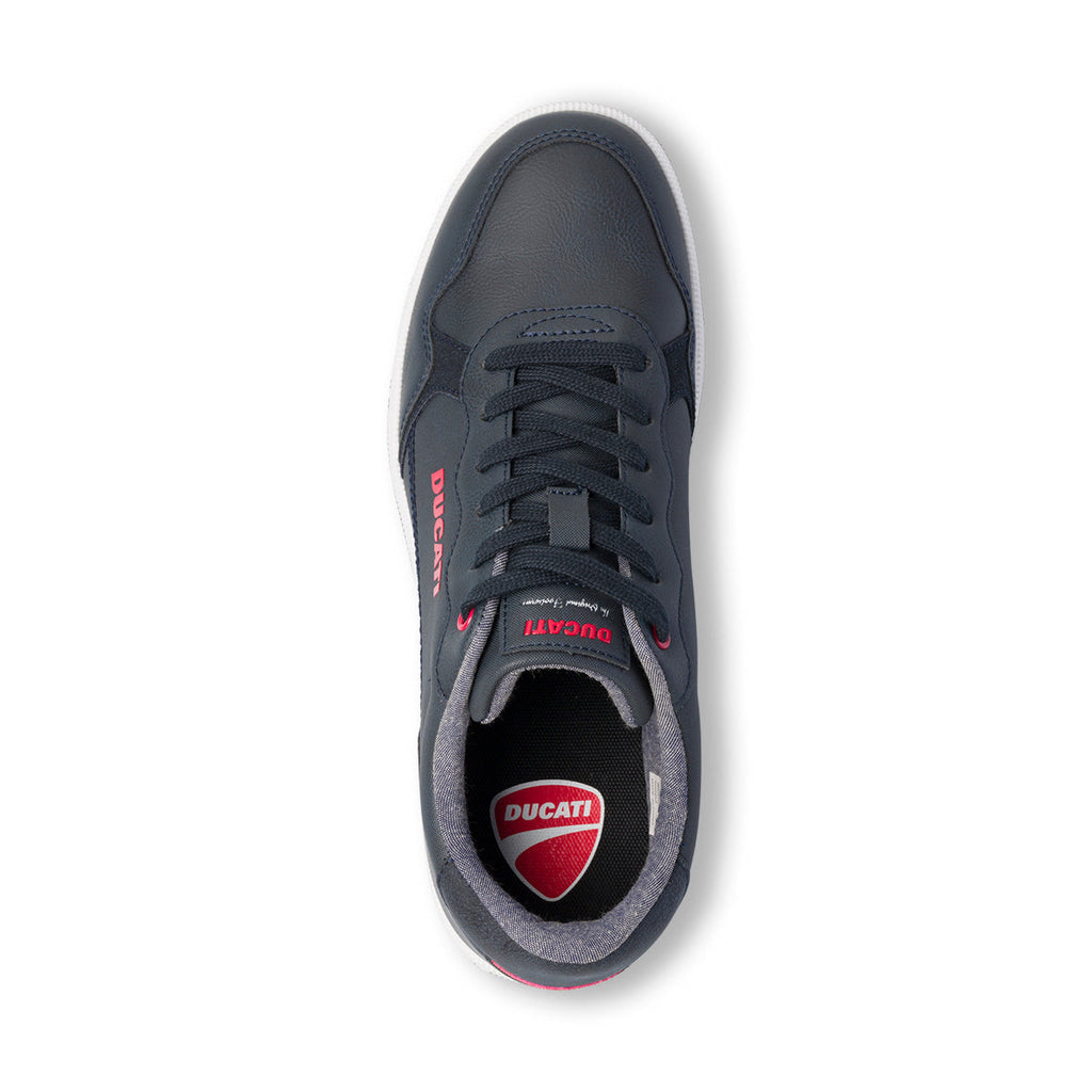 Sneakers blu navy da uomo con logo laterale Ducati