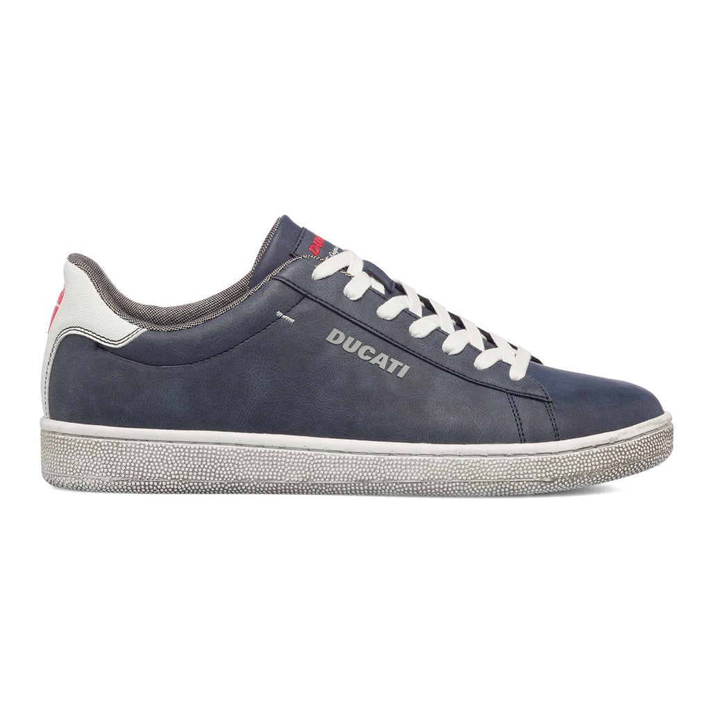 Sneakers blu da uomo con logo laterale Ducati