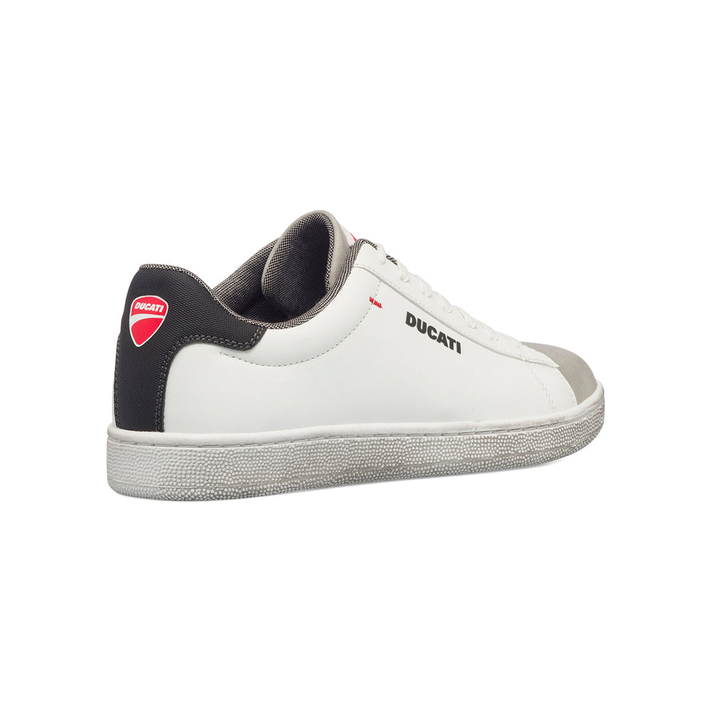 Sneakers bianche da uomo con logo laterale Ducati