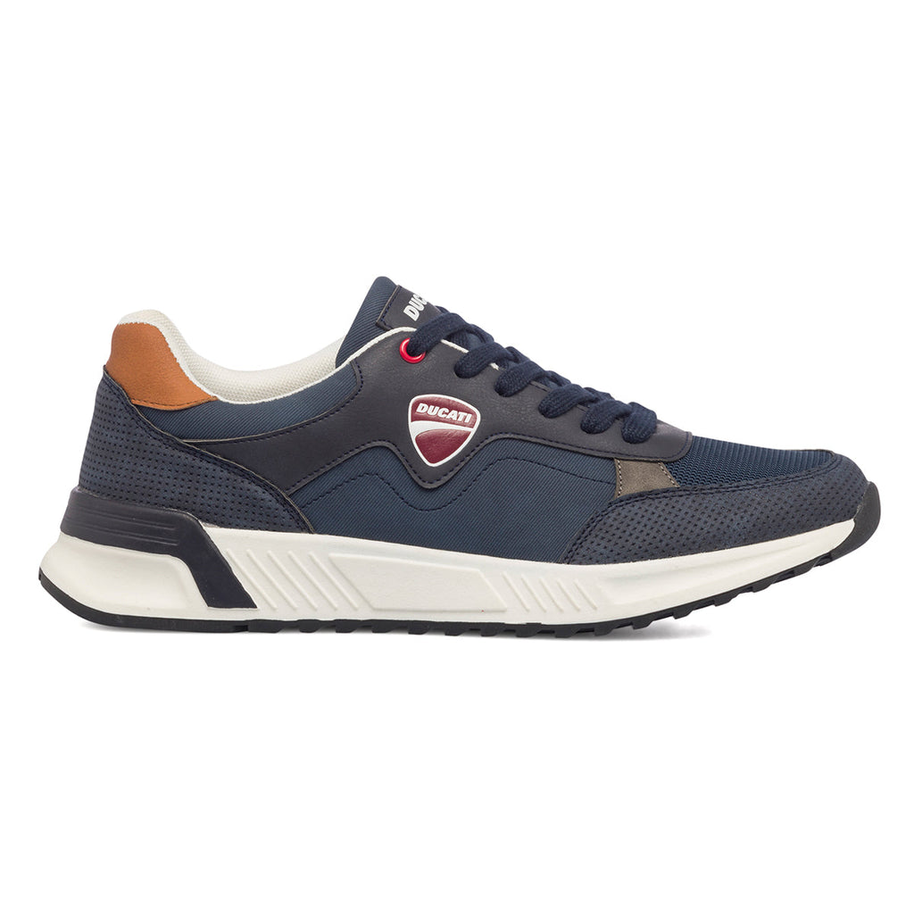 Sneakers blu da uomo con logo laterale Ducati