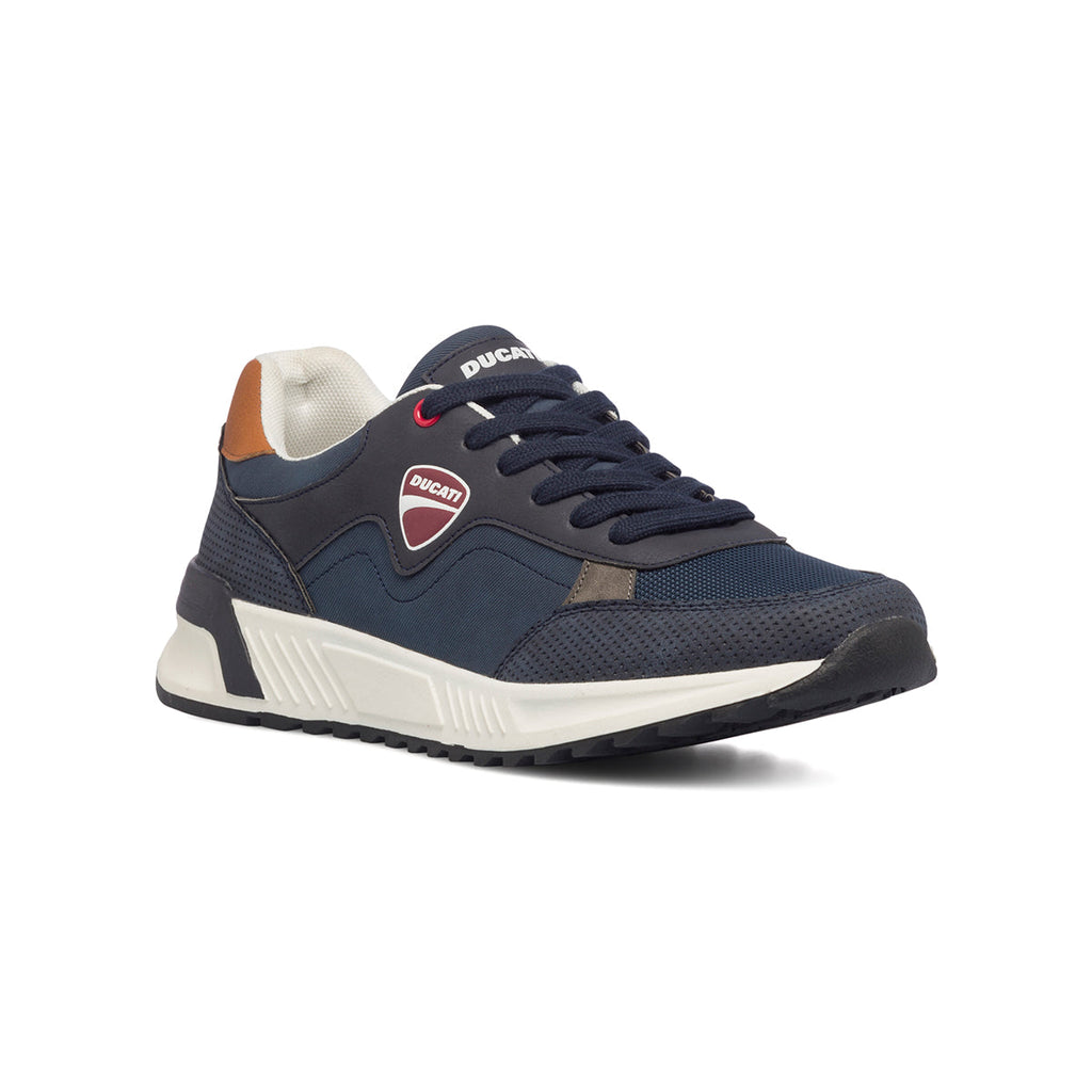 Sneakers blu da uomo con logo laterale Ducati