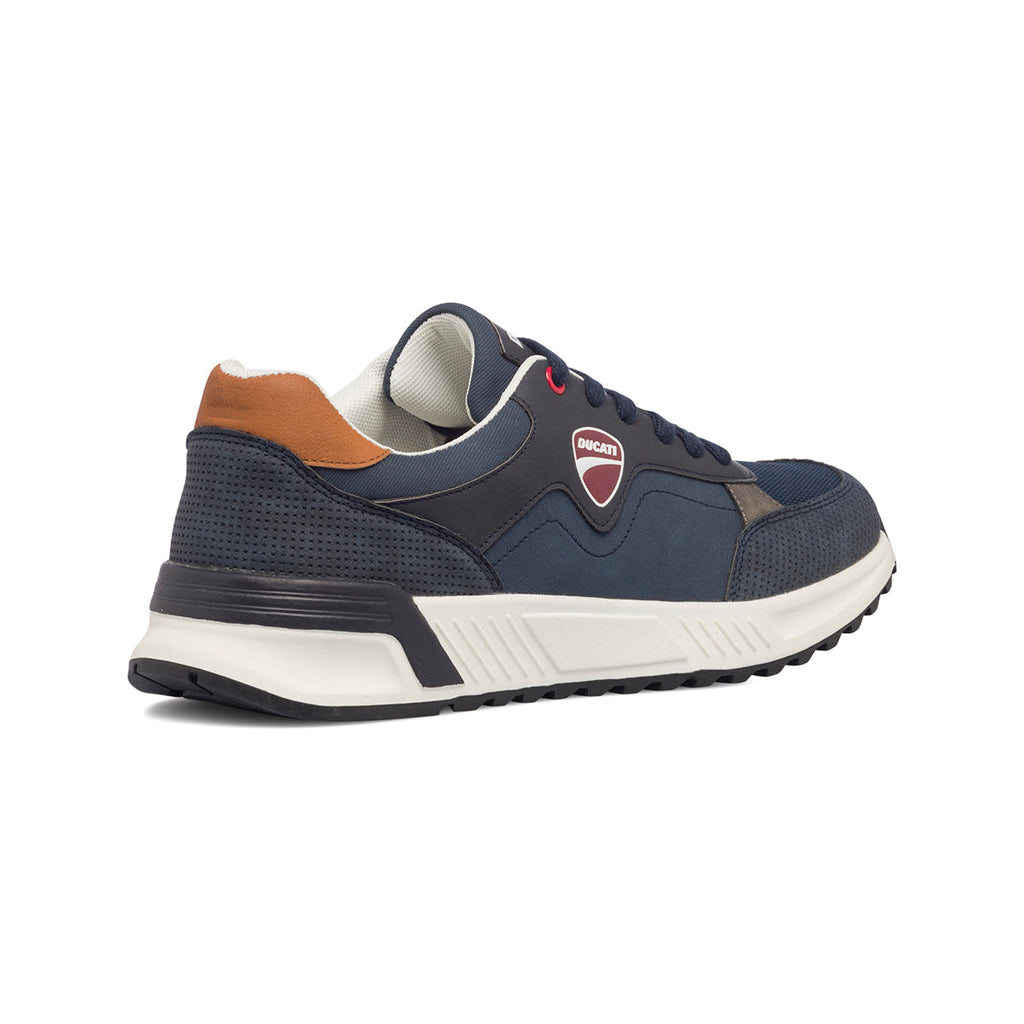 Sneakers blu da uomo con logo laterale Ducati