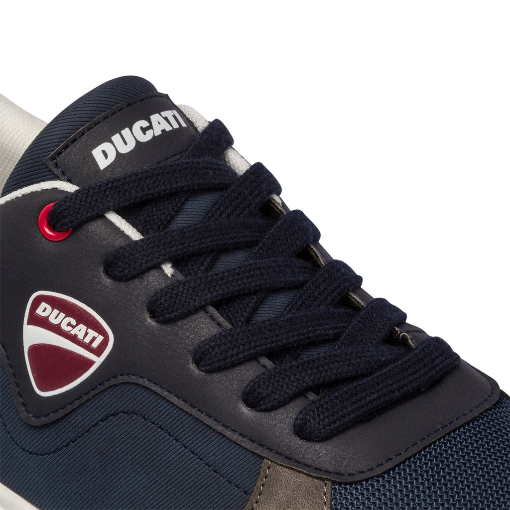 Sneakers blu da uomo con logo laterale Ducati