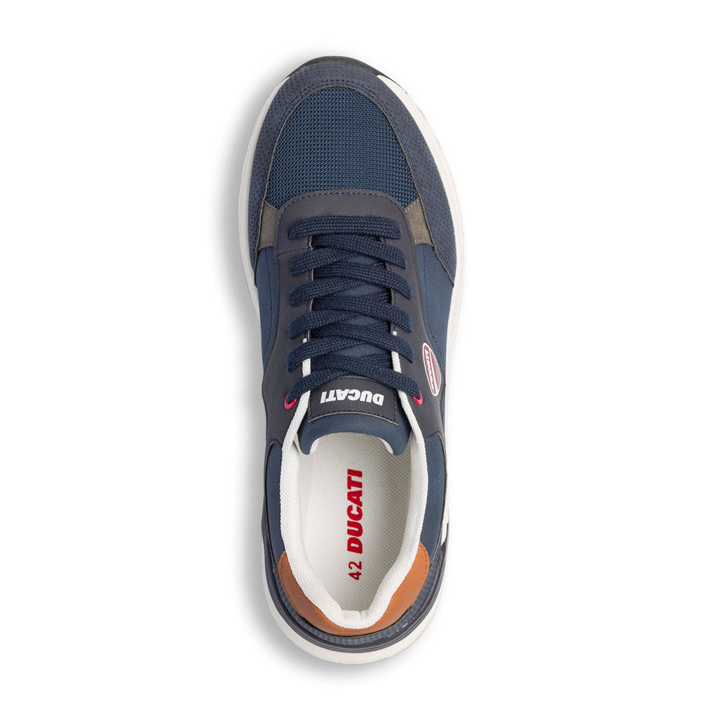 Sneakers blu da uomo con logo laterale Ducati