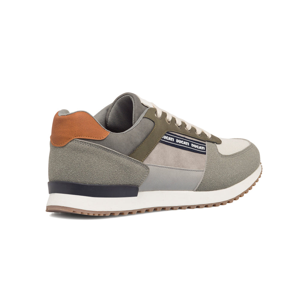 Sneakers khaki da uomo con logo laterale Ducati