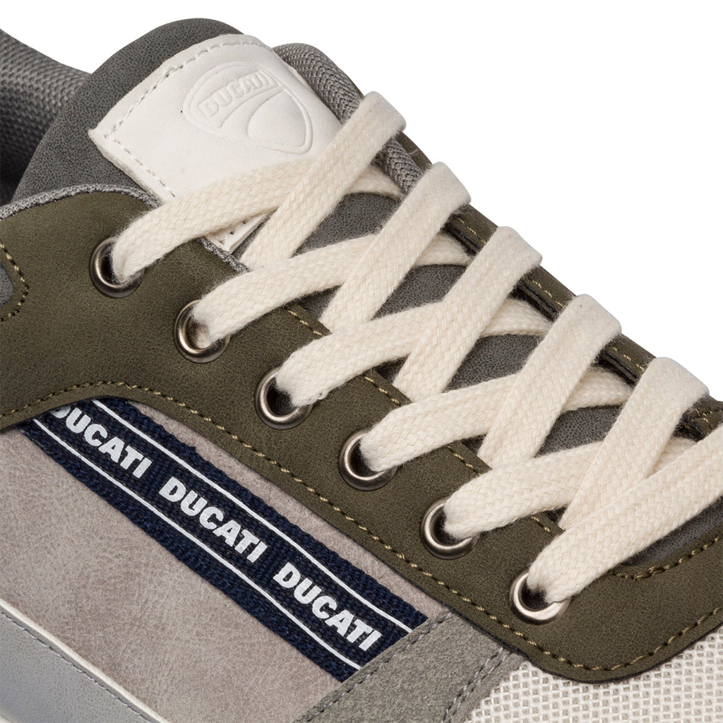 Sneakers khaki da uomo con logo laterale Ducati