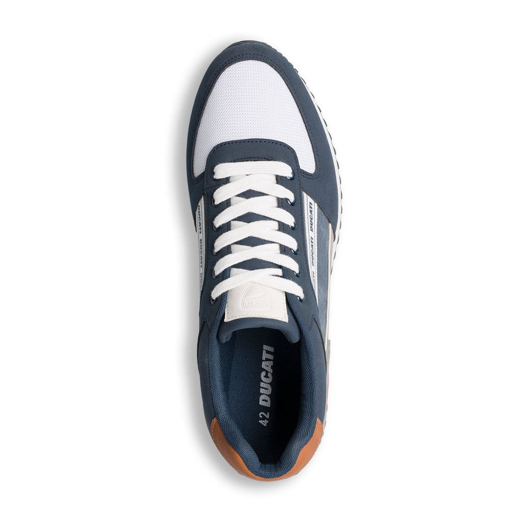 Sneakers blu da uomo con logo laterale Ducati