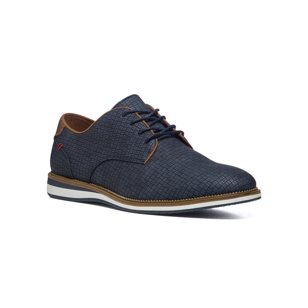 Stringate blu in similpelle martellata con allacciatura Derby Patrick