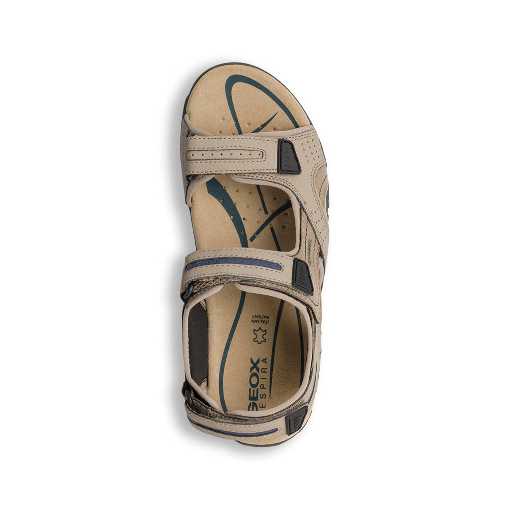 Sandali beige traforati da uomo Geox Strada
