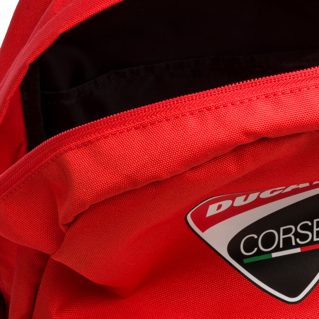 Zaino rosso con badge Ducati Corse