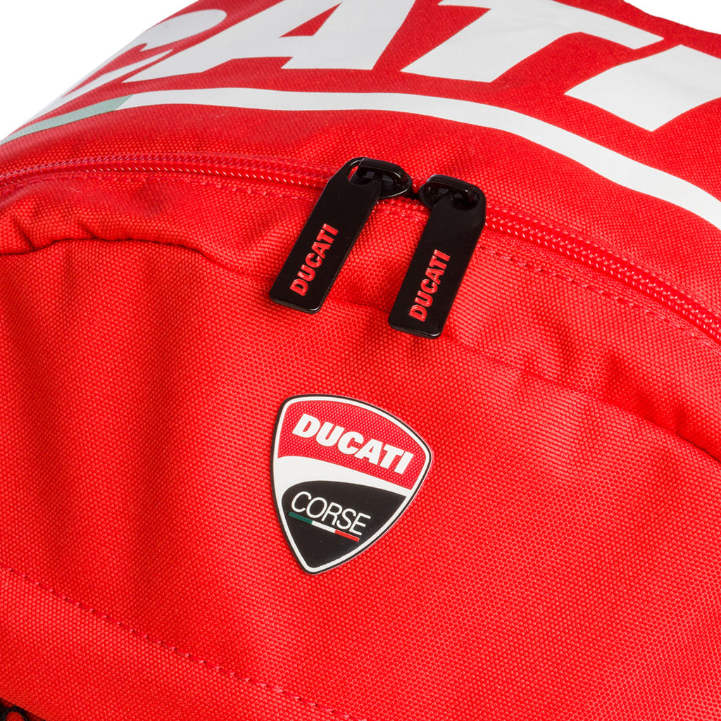 Zaino rosso con badge Ducati Corse