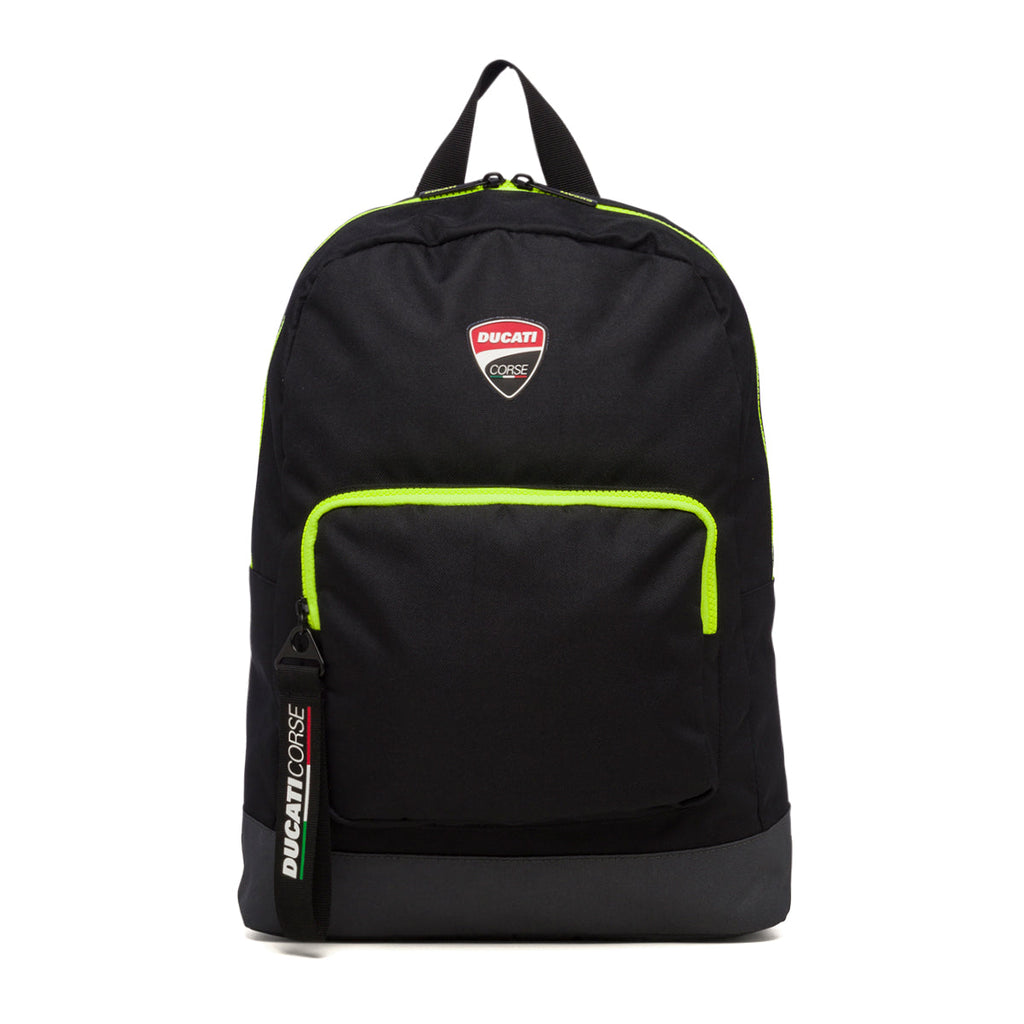 Zaino nero con dettagli fluo Ducati Corse