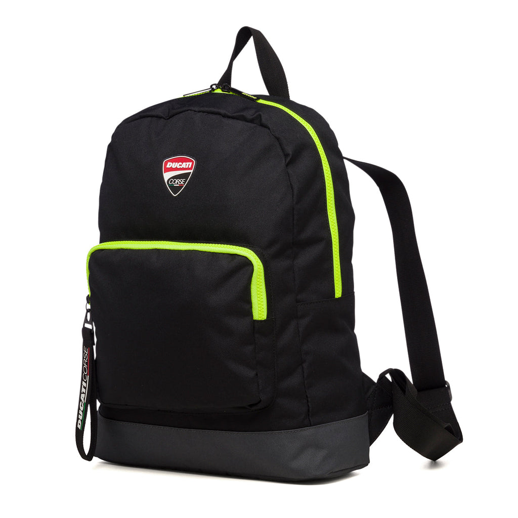 Zaino nero con dettagli fluo Ducati Corse