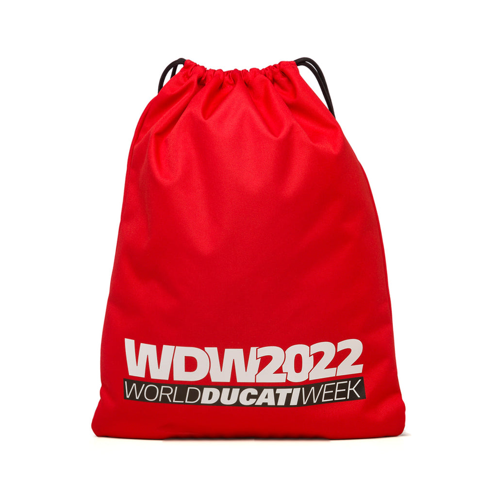 Sacca da palestra rossa con logo World Ducati Week 2022