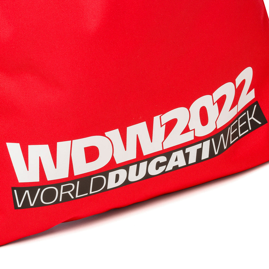 Sacca da palestra rossa con logo World Ducati Week 2022