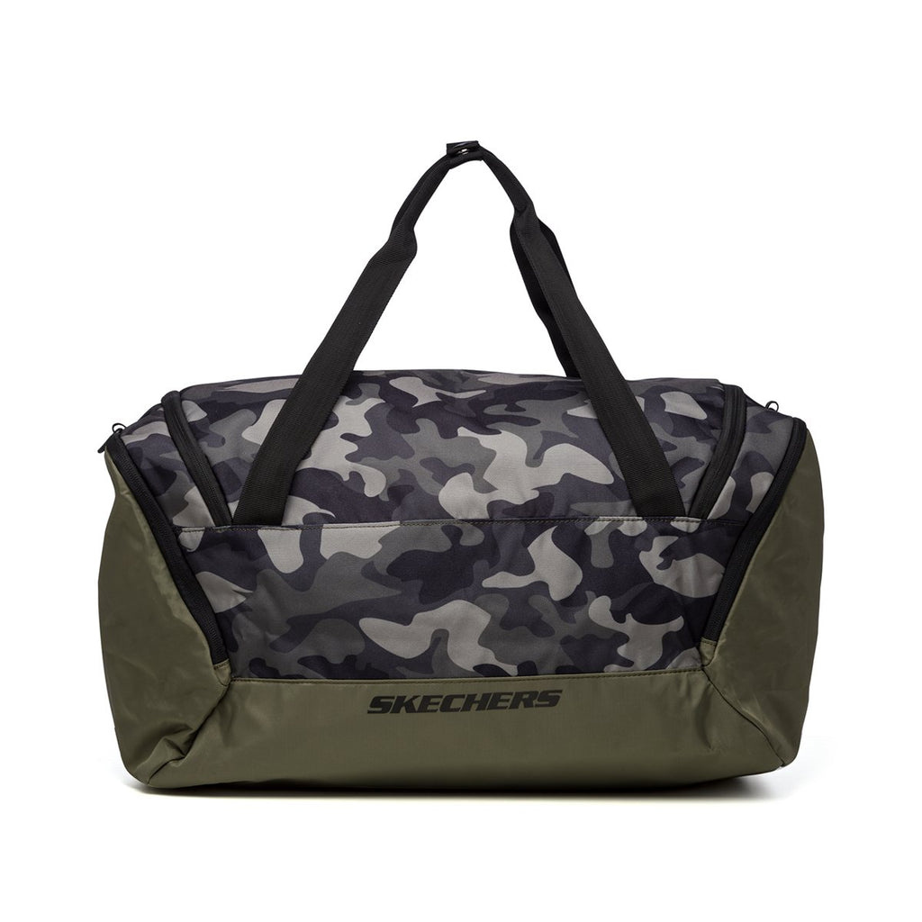 Borsone da palestra verde con dettagli camouflage Skechers