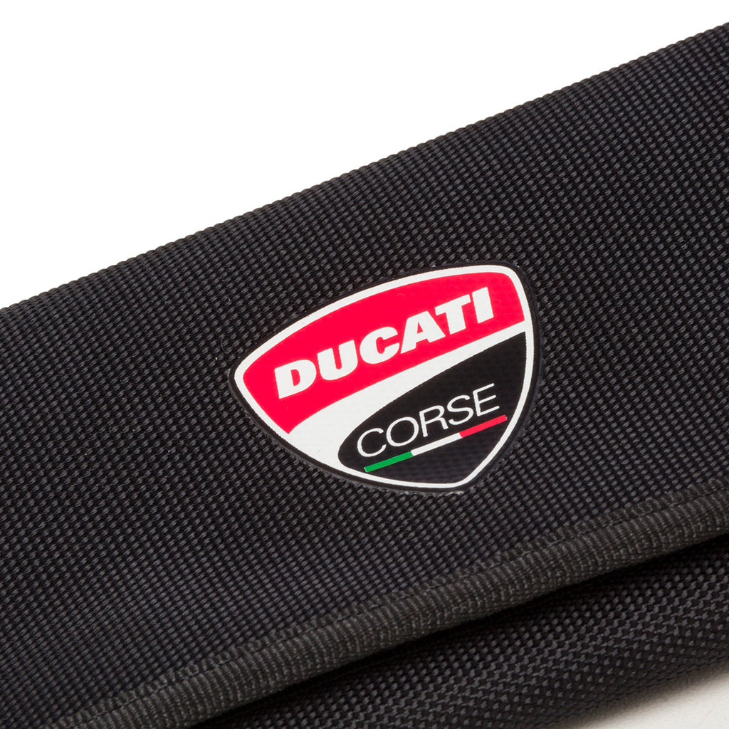 Portafoglio nero in tessuto con badge Ducati Corse