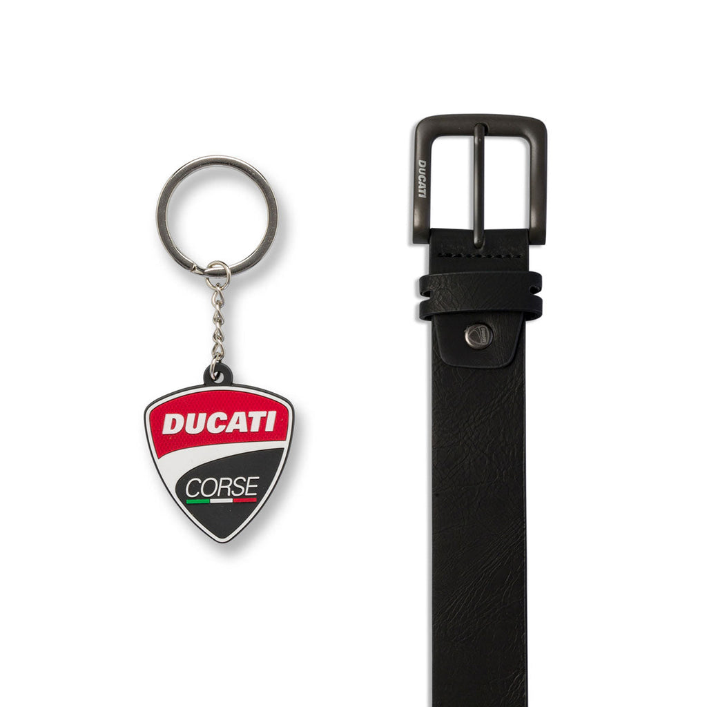 Set regalo con cintura e portachiavi Ducati Corse