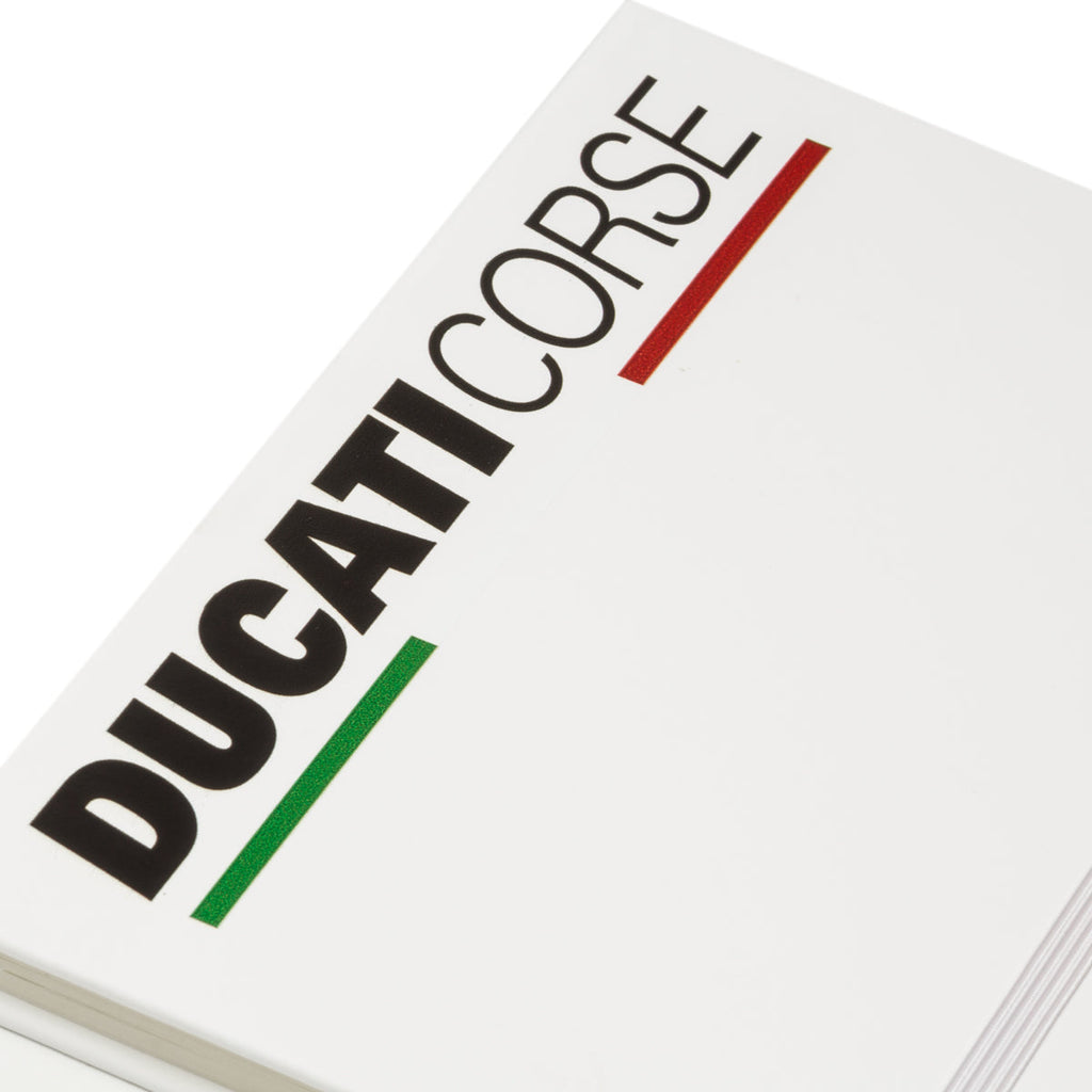 Taccuino bianco grande con logo Ducati Corse