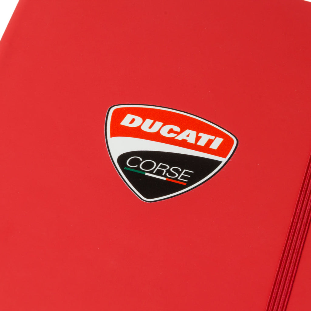 Taccuino rosso grande con badge Ducati Corse