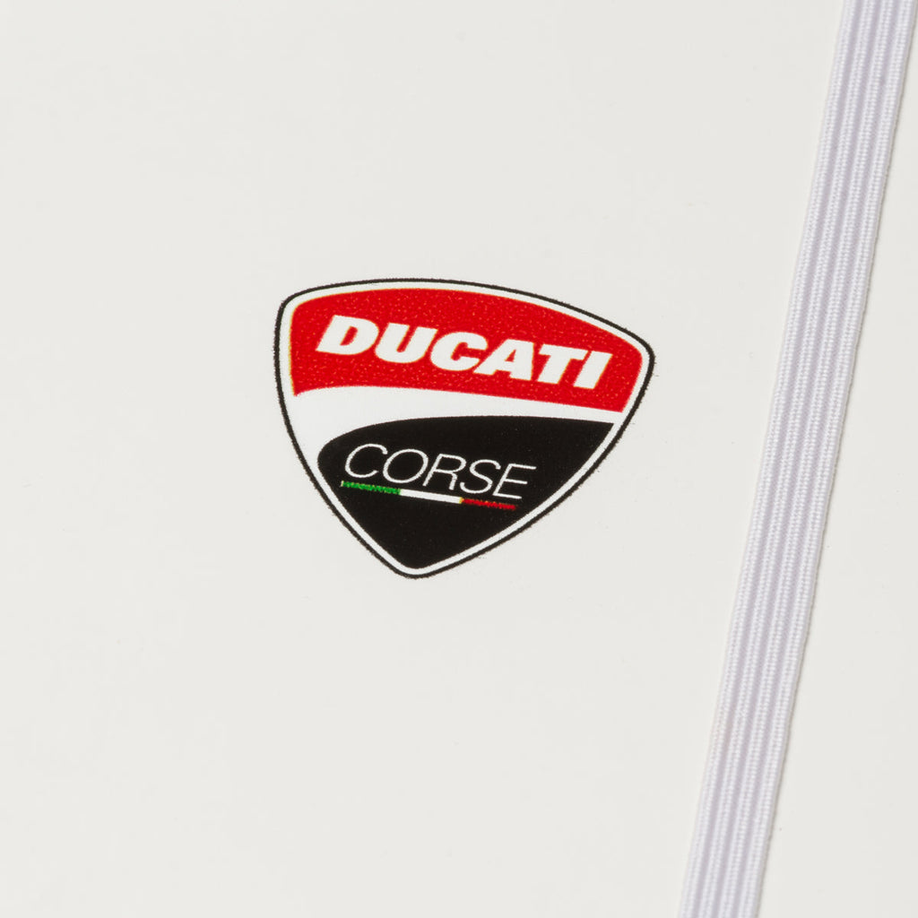 Taccuino bianco piccolo con badge Ducati Corse