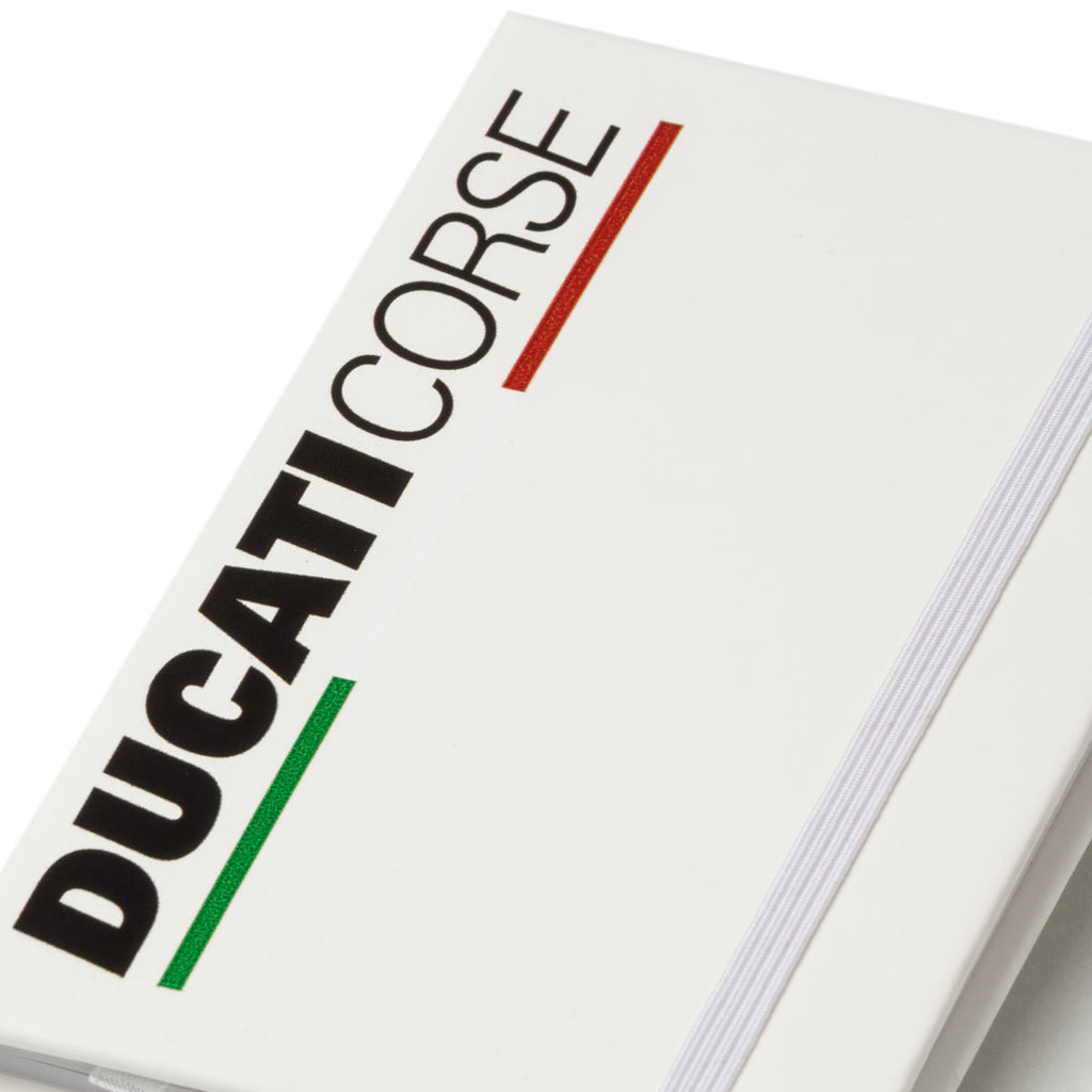 Taccuino bianco piccolo con logo Ducati Corse