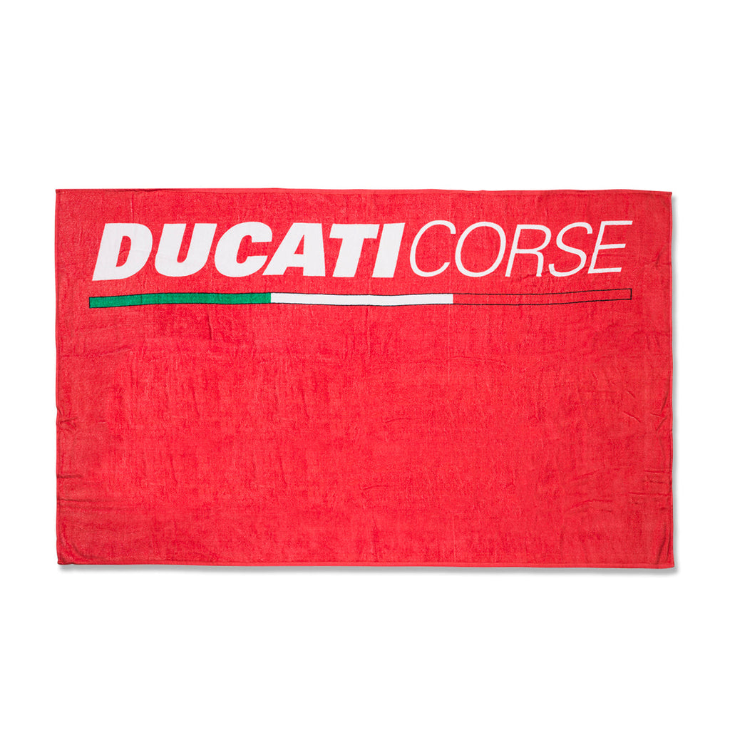 Telo mare rosso in spugna con maxi-logo Ducati Corse