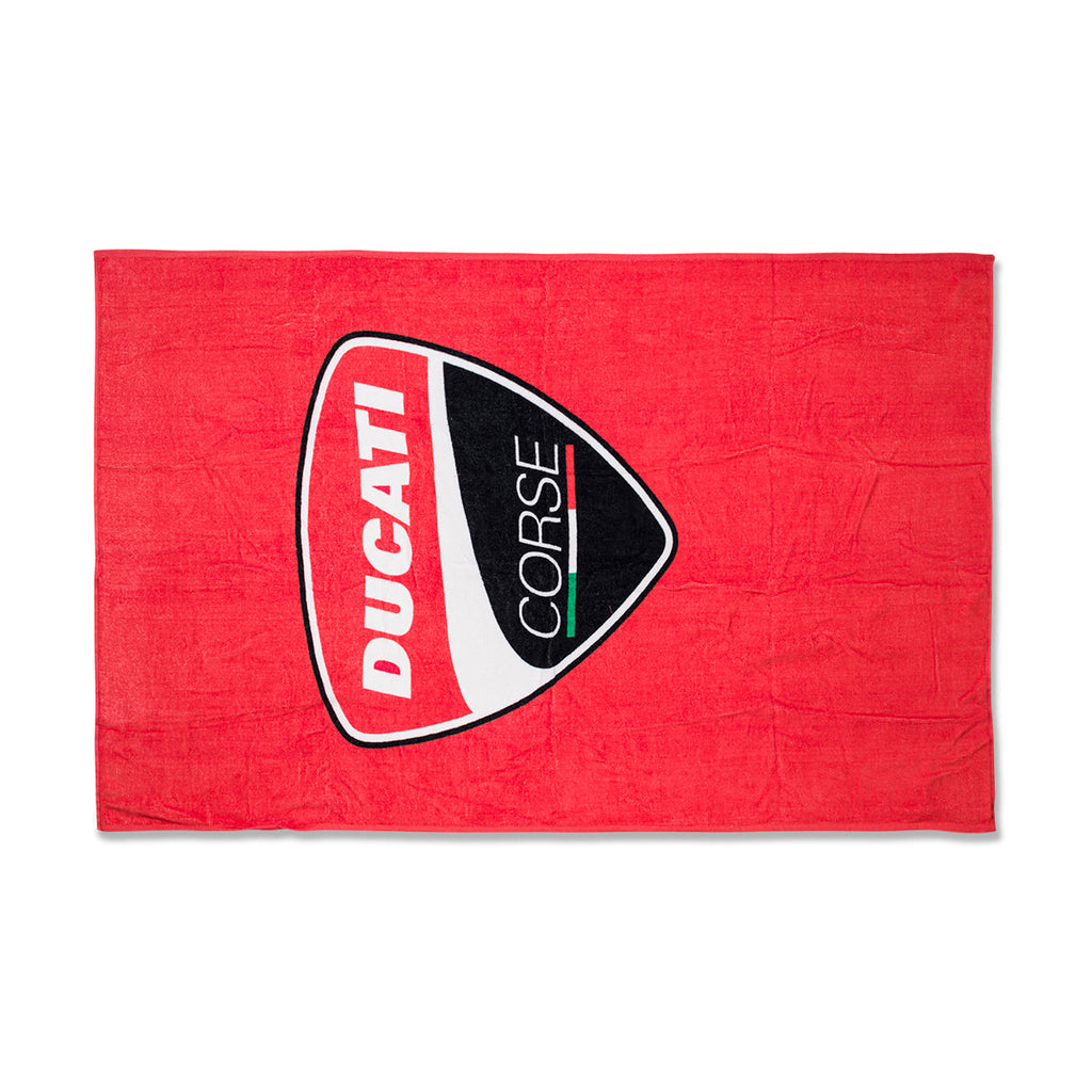 Telo mare rosso in spugna con maxi-logo Ducati Corse