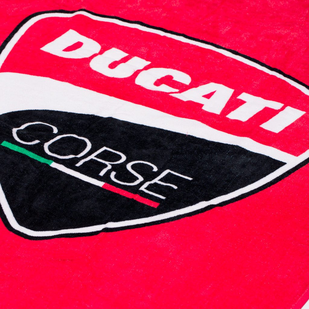 Telo mare rosso in spugna con maxi-logo Ducati Corse