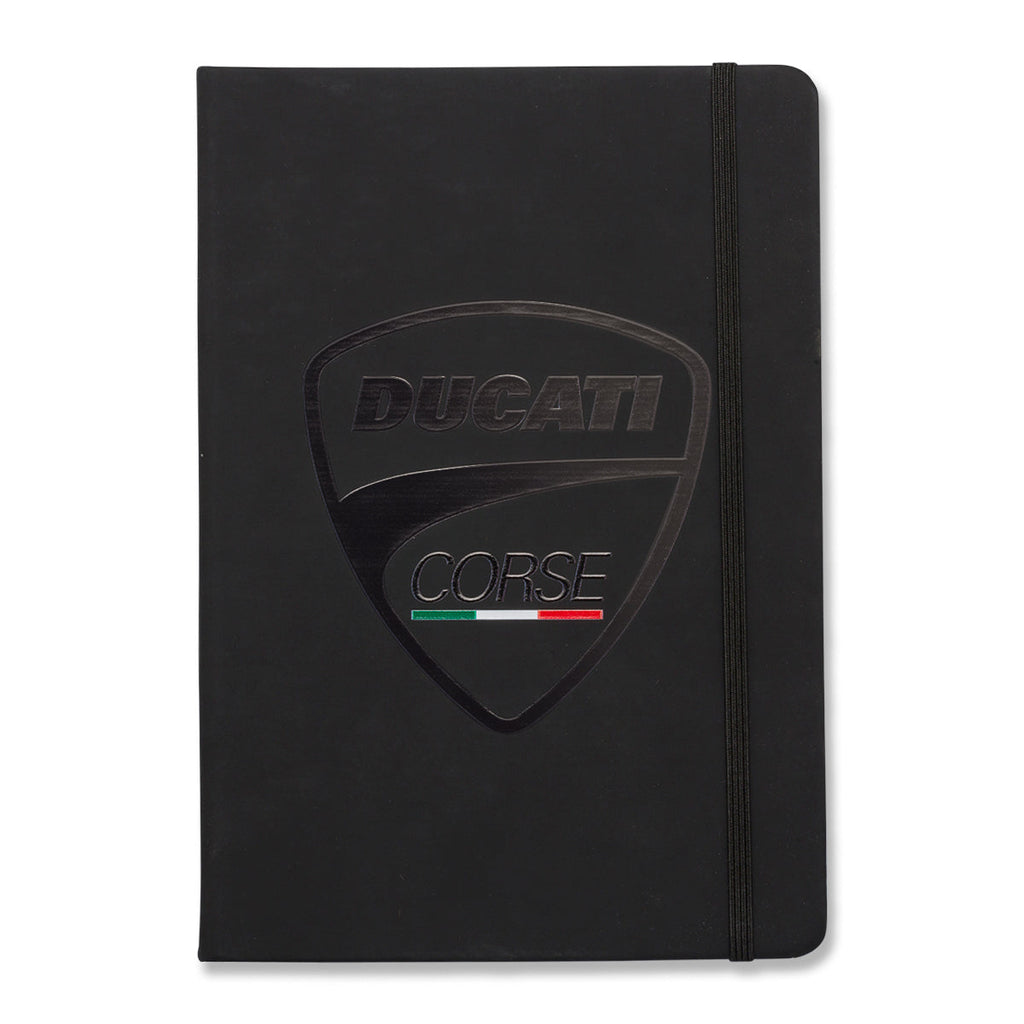 Taccuino nero grande A5 con badge Ducati Corse