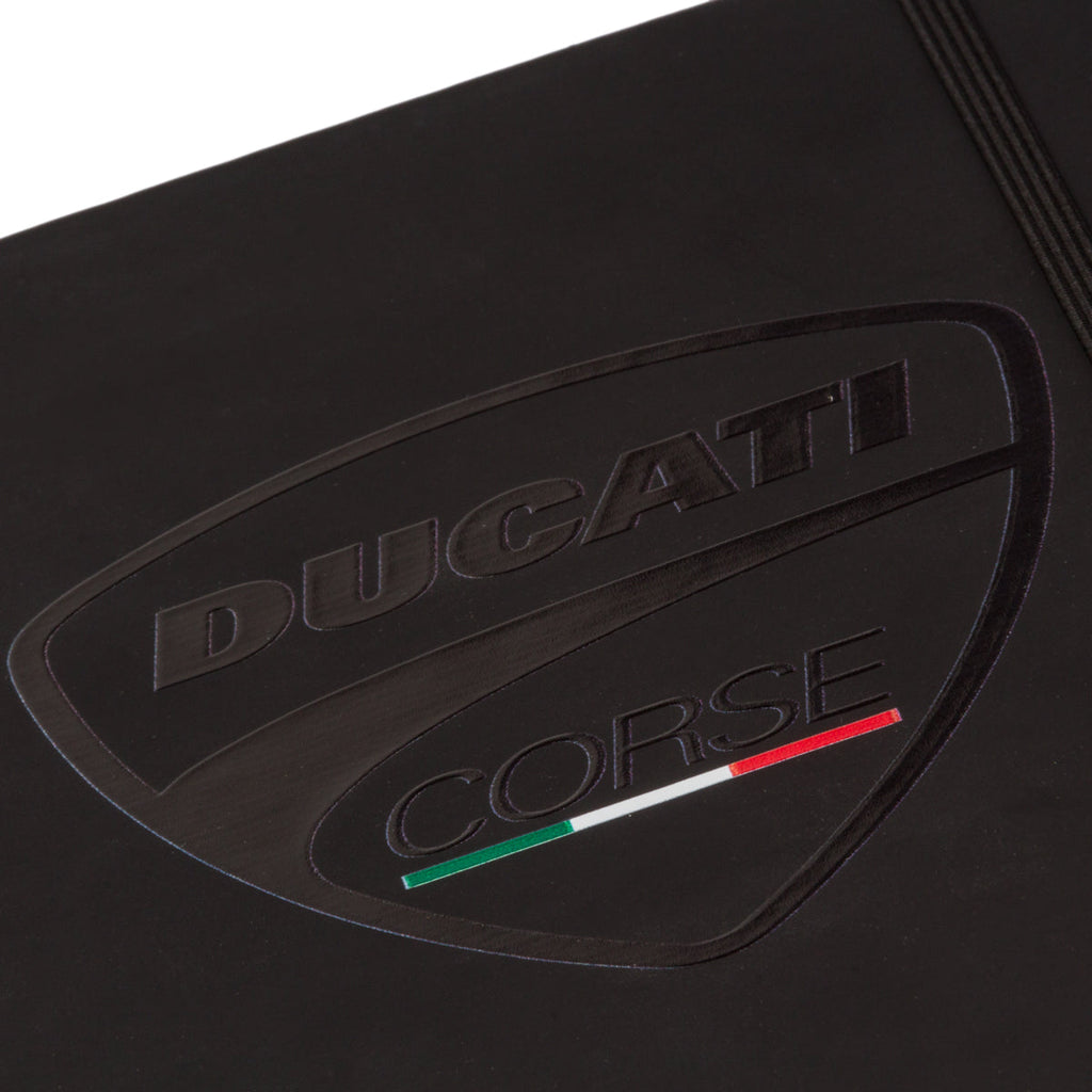 Taccuino nero grande A5 con badge Ducati Corse