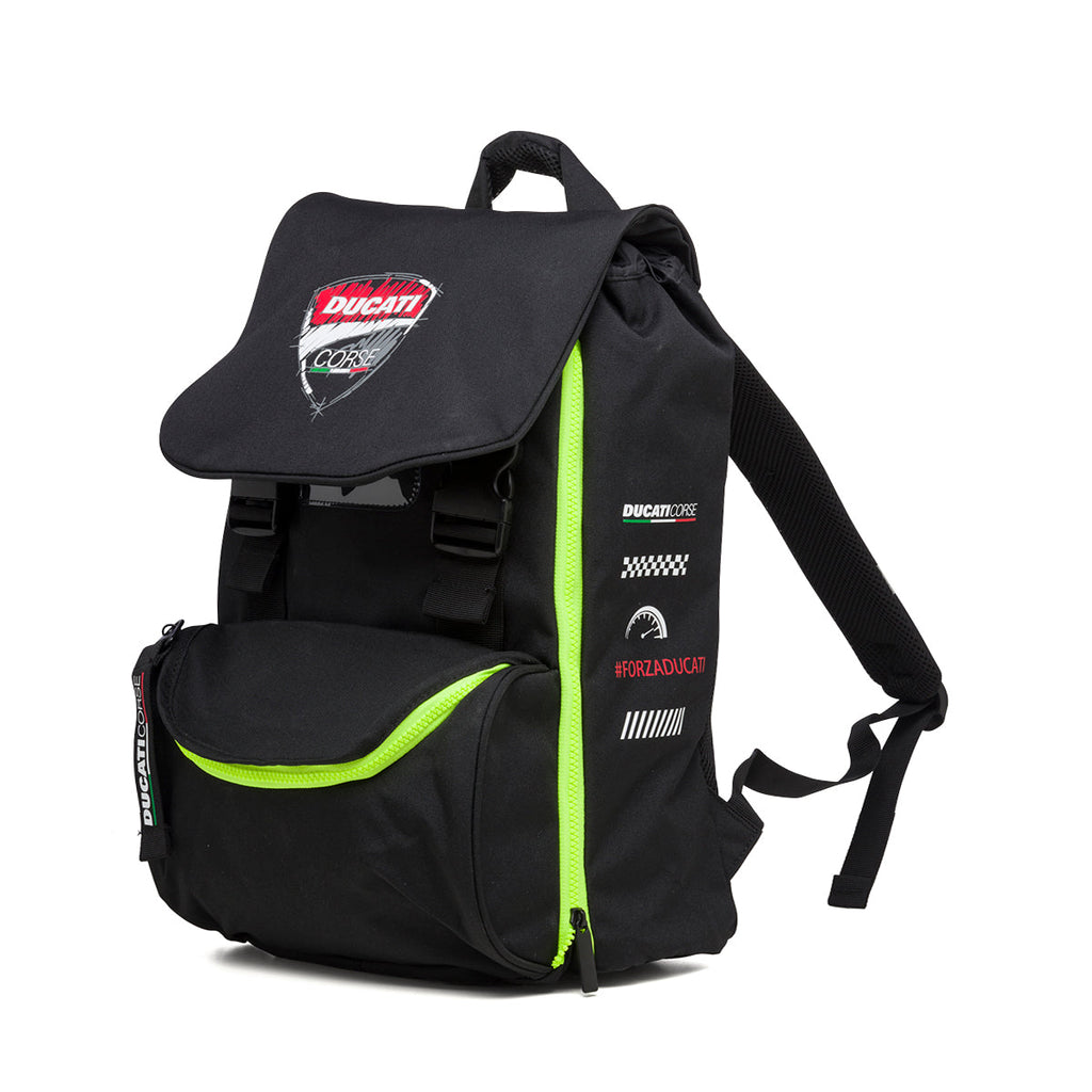 Zaino da scuola nero con badge frontale Ducati Corse