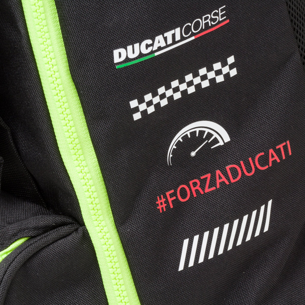 Zaino da scuola nero con badge frontale Ducati Corse