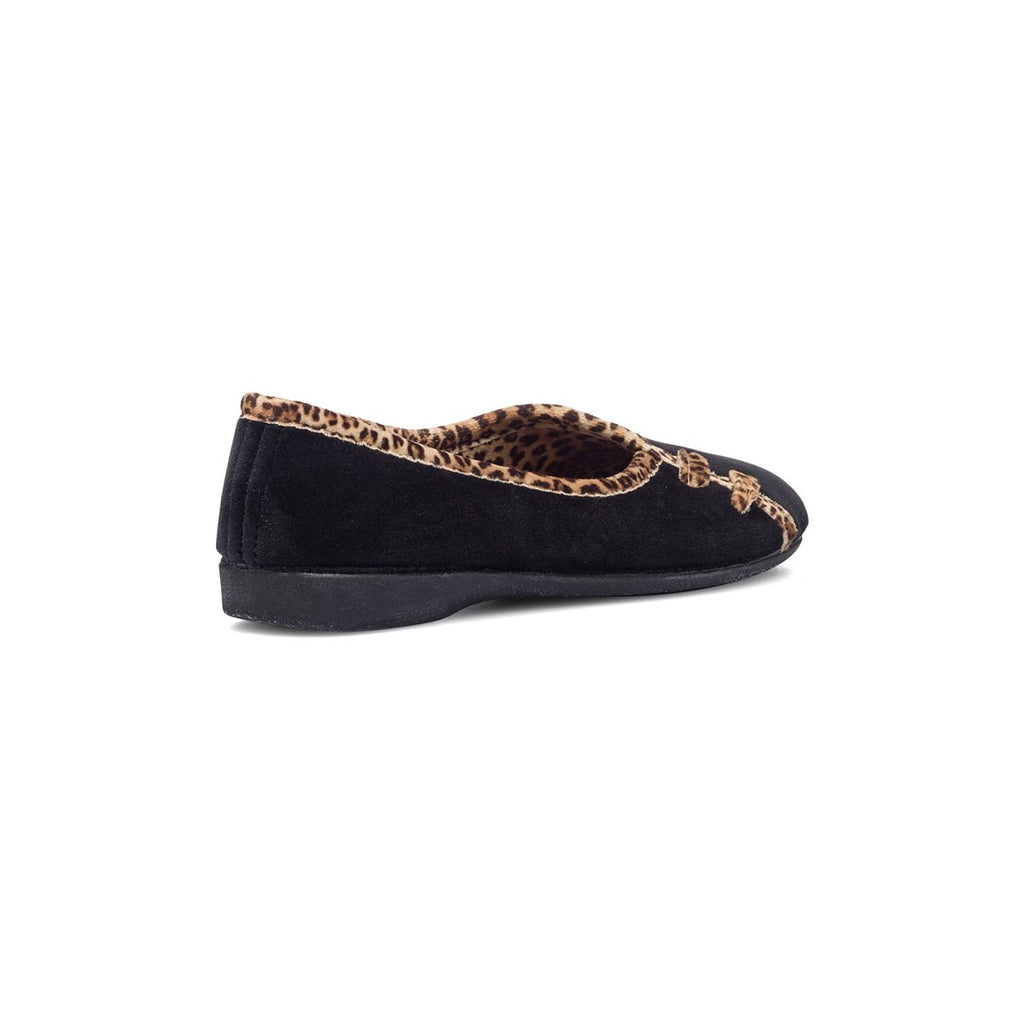 Ballerine nere in tessuto con profili animalier Annalisa Grenoble