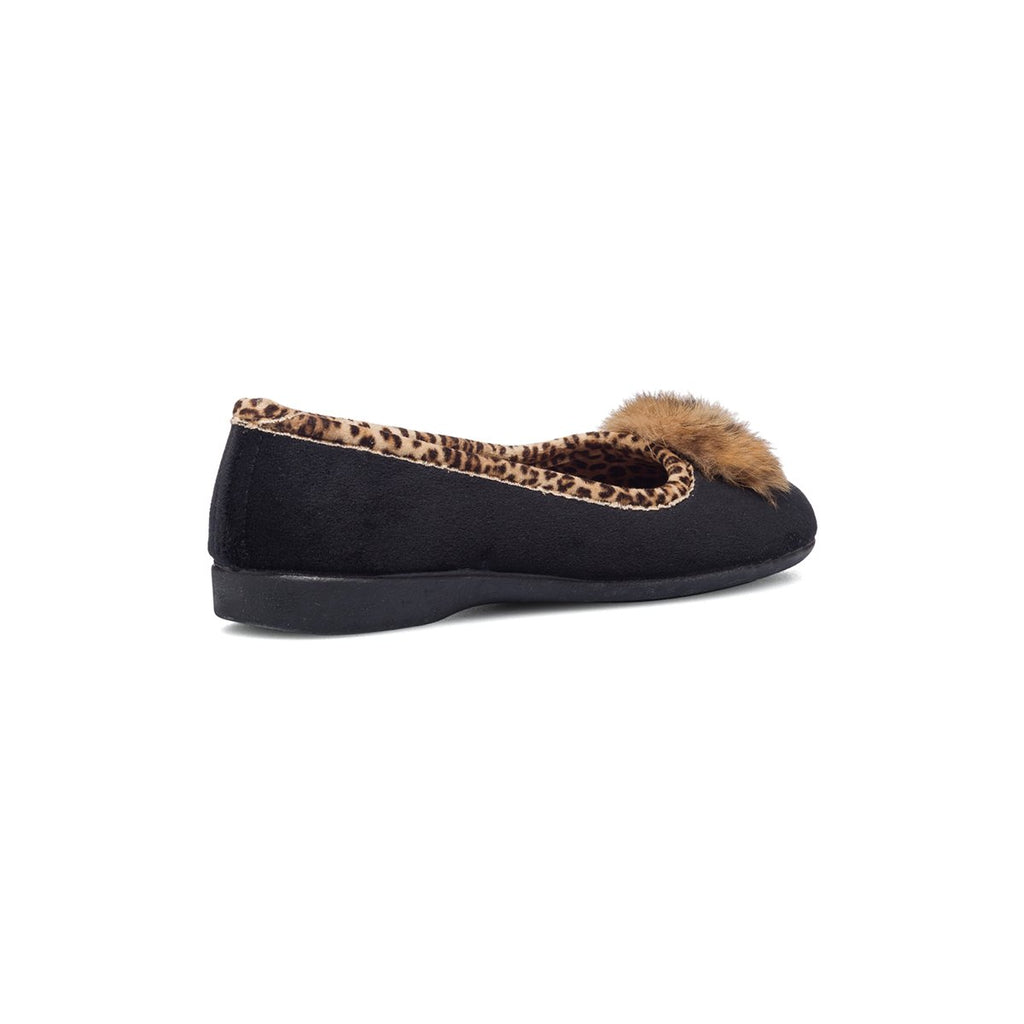 Ballerine nere in tessuto con profili animalier Annalisa Grenoble