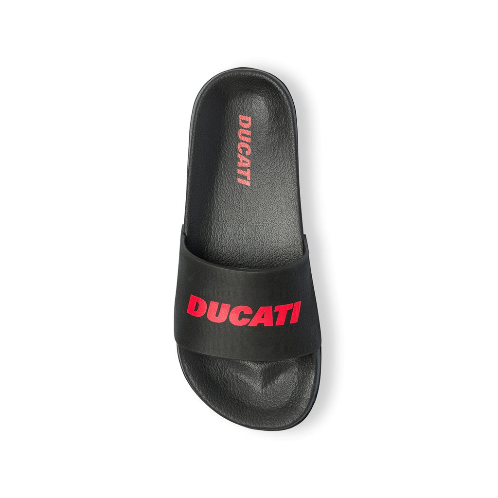 Ciabatte da uomo nere con logo a contrasto Ducati