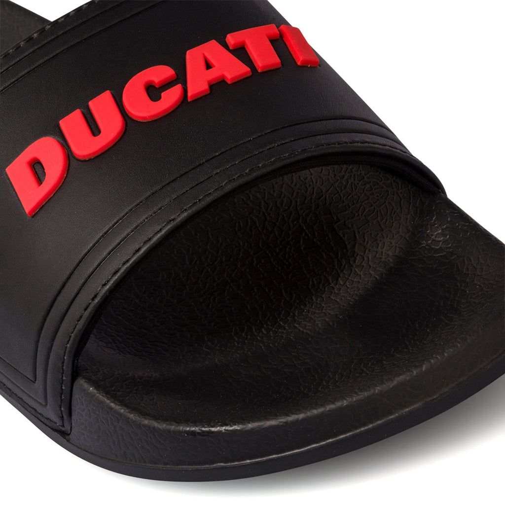 Ciabatte nere da uomo con logo gommato Ducati