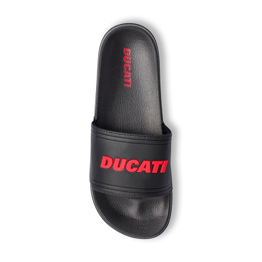 Ciabatte nere da uomo con logo gommato Ducati