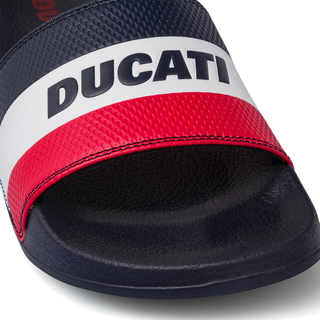 Ciabatte blu navy da uomo con logo Ducati